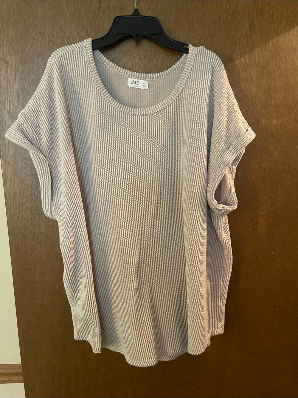 Maurices Light Mauve Waffle Knit Short Sleeve Tunic